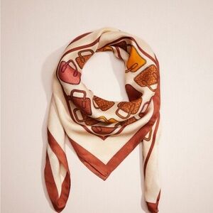 Coach Silk Print “Restored Trompe L 0eill Print” Large 35” x 35” Scarf NWT!
